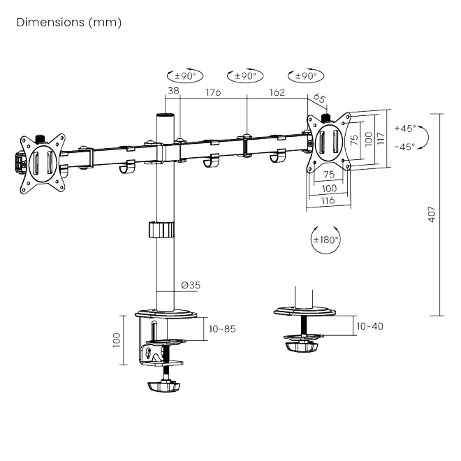 Bracket / Soporte Articulado 2 Monitores
