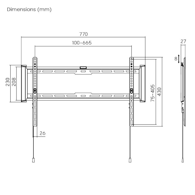 Bracket / Soporte Fijo para TV 37"-80"