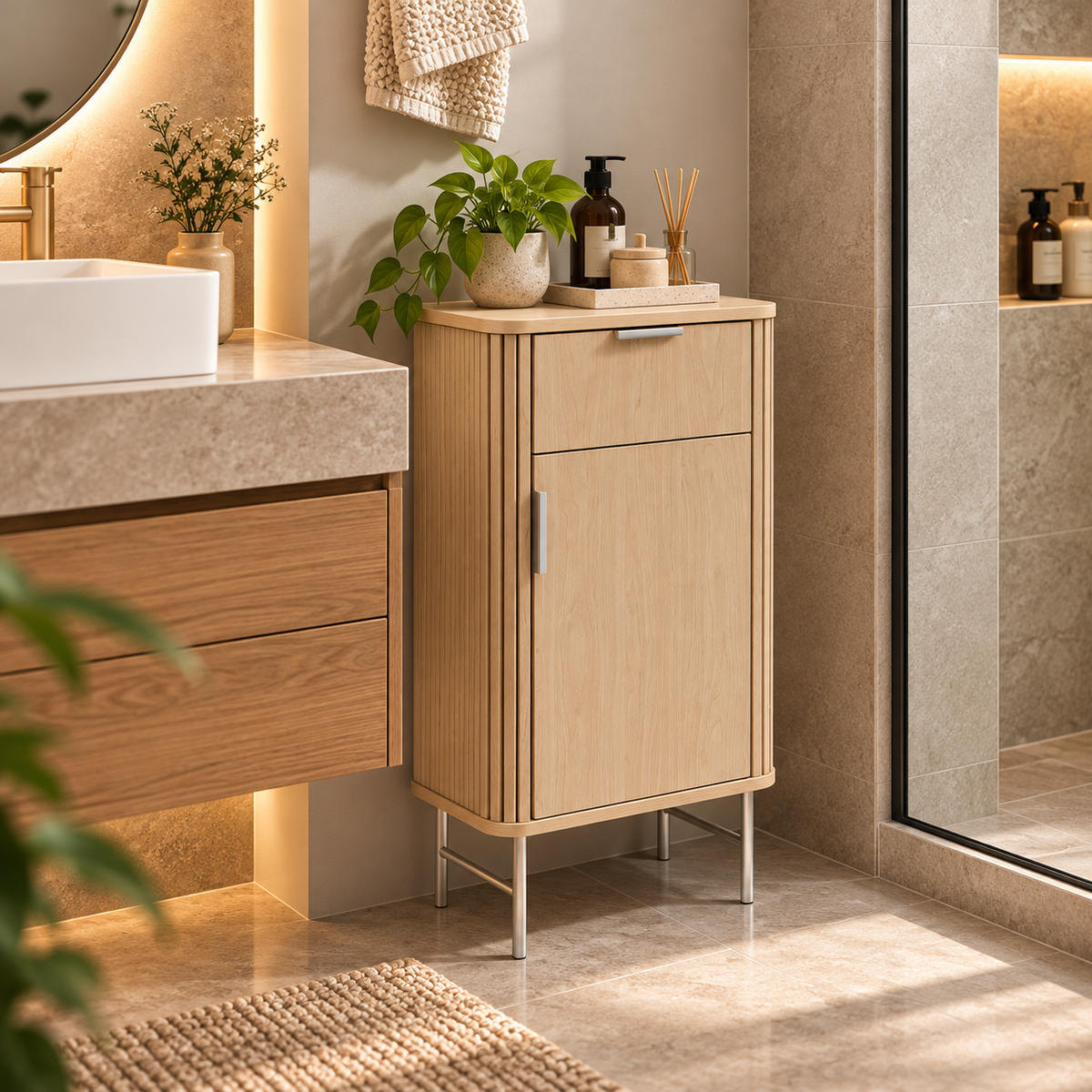 Mueble Organizador P/Baño - Madera