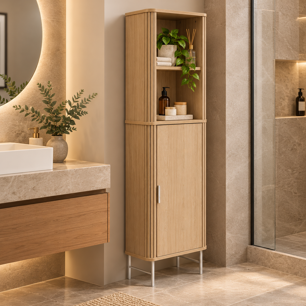 Mueble Organizador P/Baño - Madera