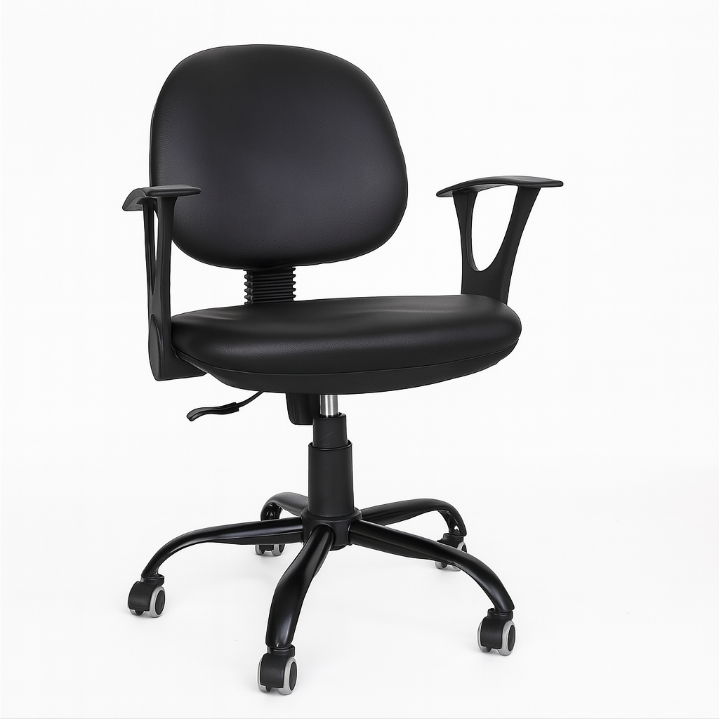 Silla Secretarial Curpiel Negra Ergonómica DC-101PU