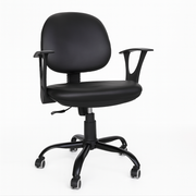 Silla Secretarial Curpiel Negra Ergonómica DC-101PU