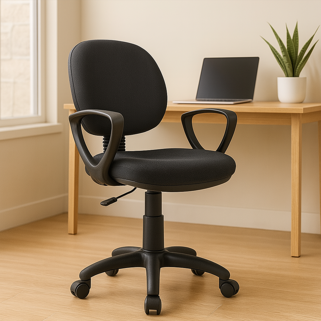 Silla Secretarial Negra Ergonómica DC-13N