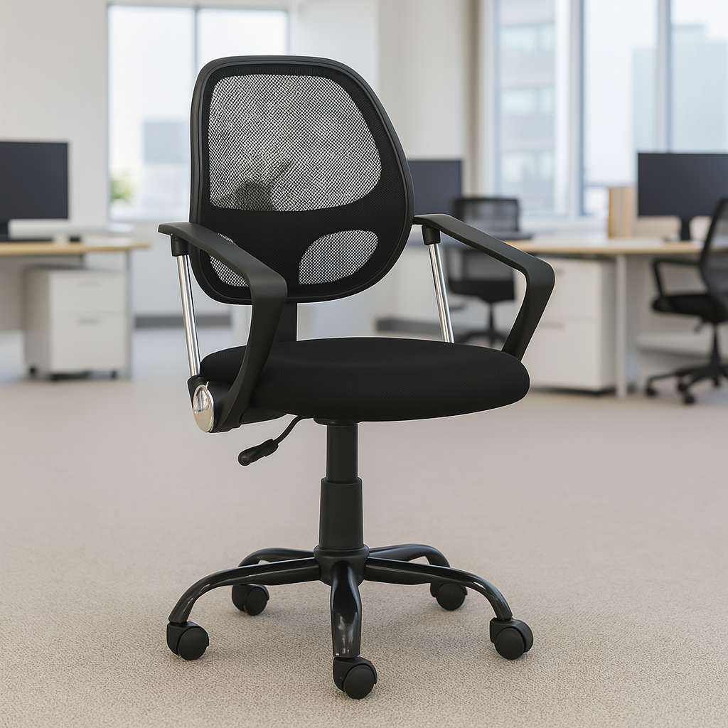 Silla Secretarial Negra Ergonómica DC-30GTN