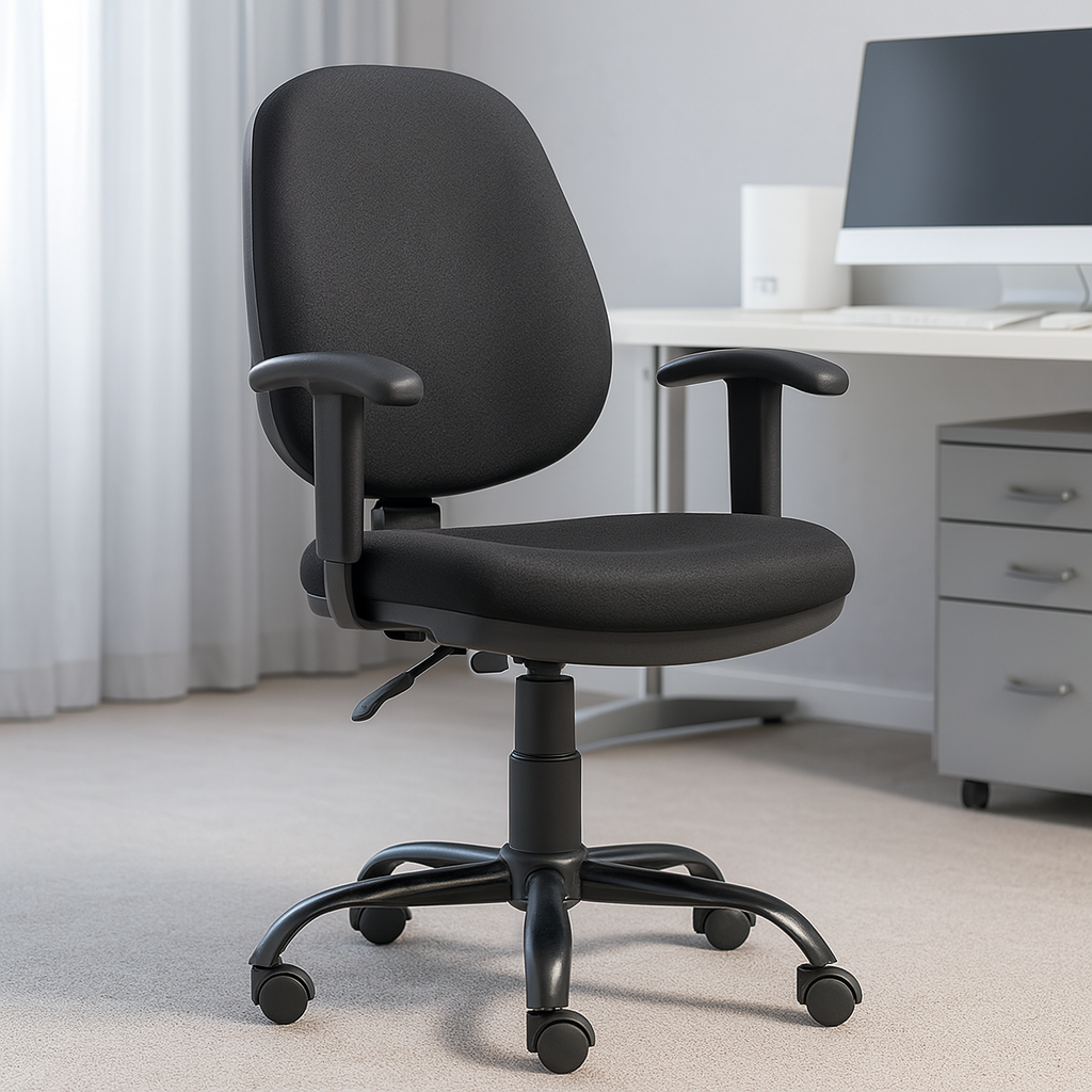 Silla Secretarial Negra Ergonómica DC-34N