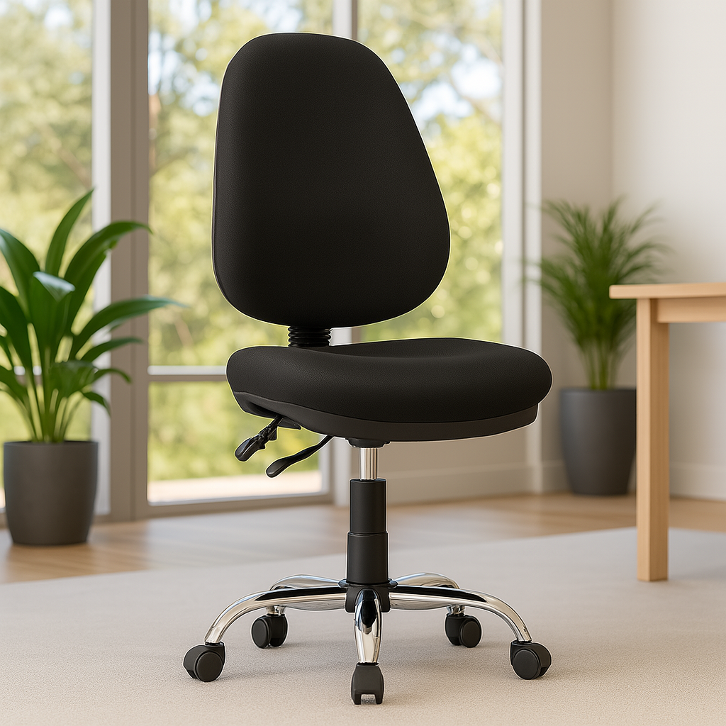 Silla Secretarial Negra Ergonómica DC-37N