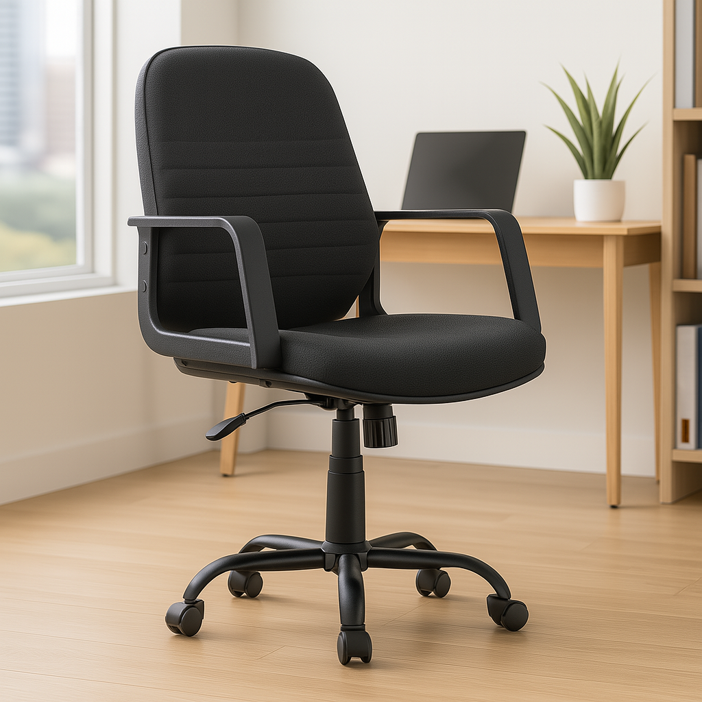 Silla Secretarial Negra Ergonómica DC-36N