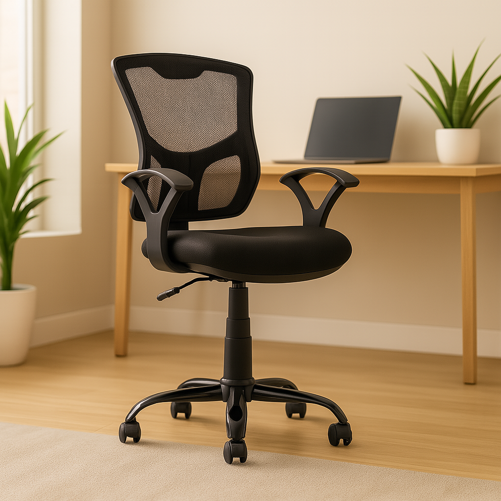 Silla Secretarial Negra Ergonómica DC-43