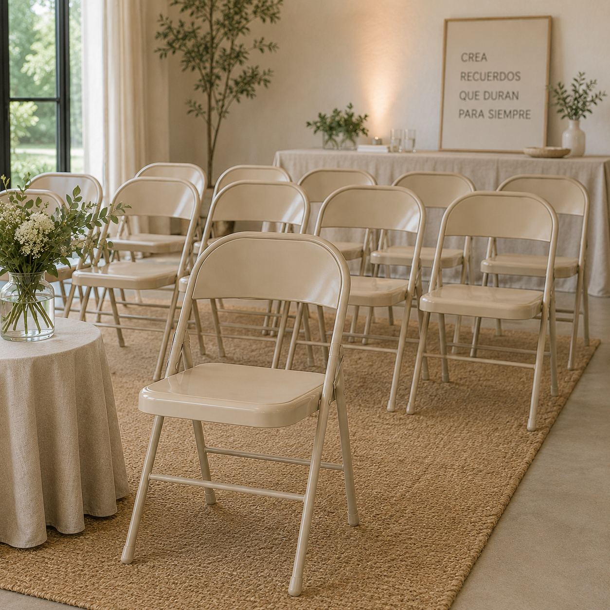 Silla Plegable Metalica - Beige