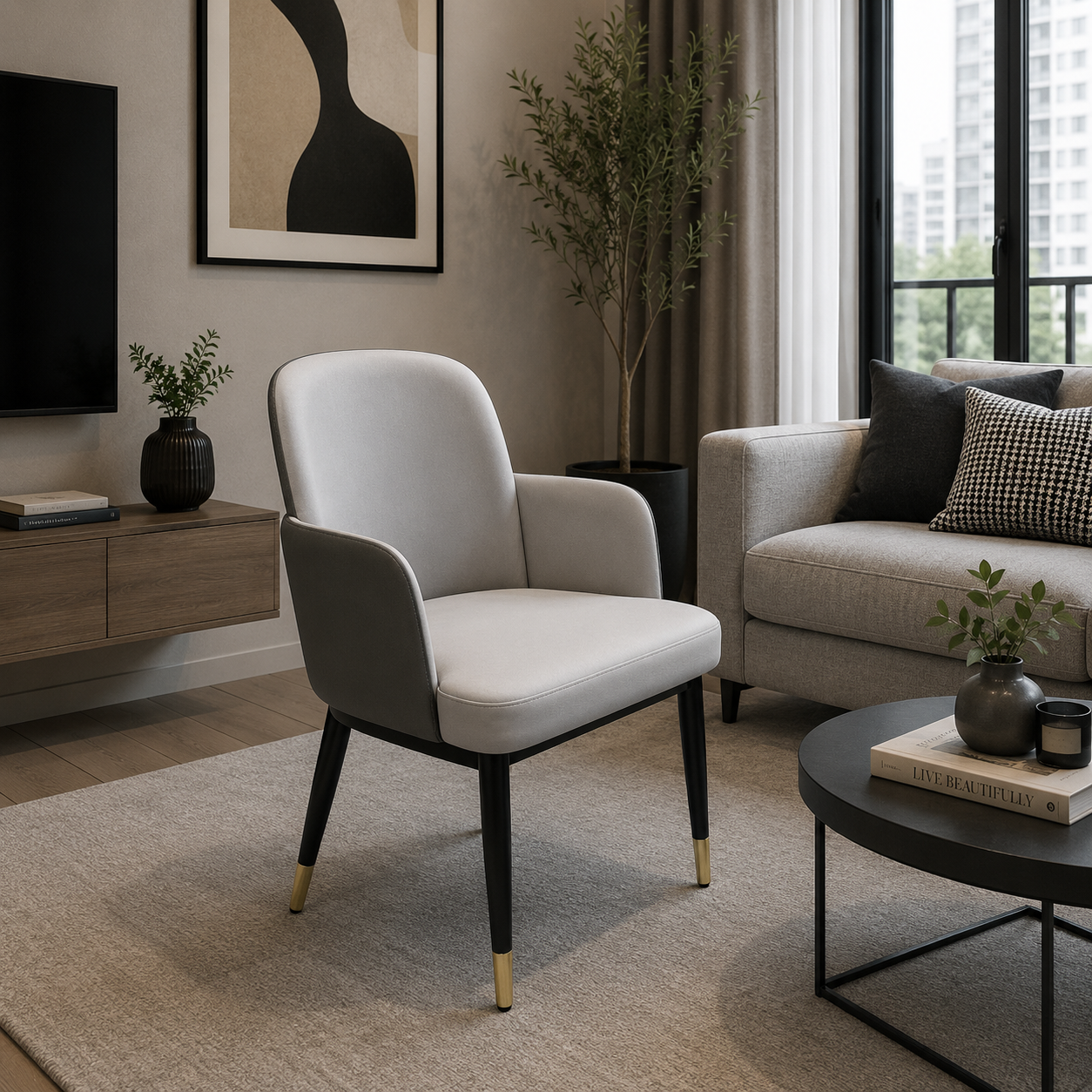 Silla de Sala Verdana - Gris/Negro