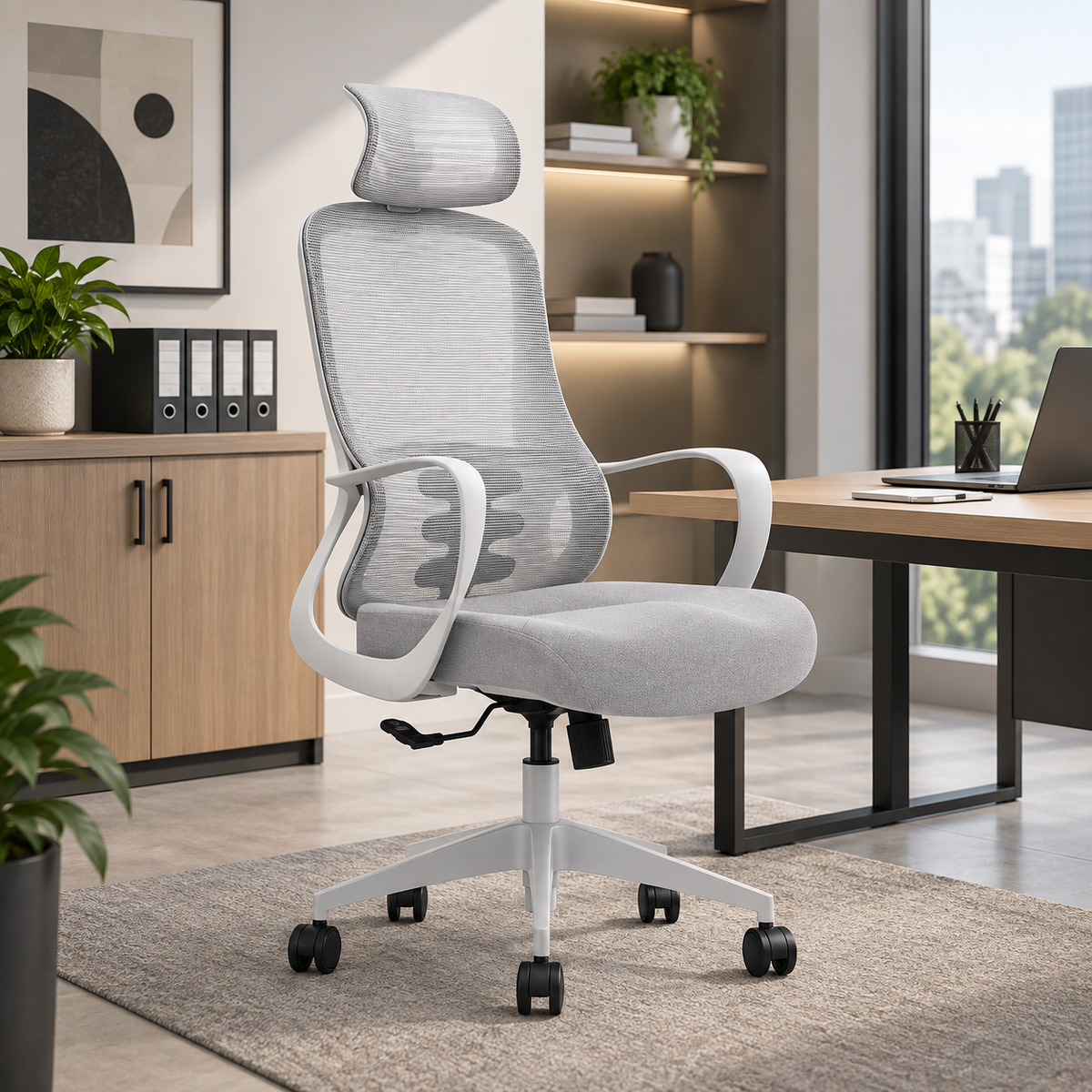 Silla Ejecutiva Gris Ergonómica GK8-GH