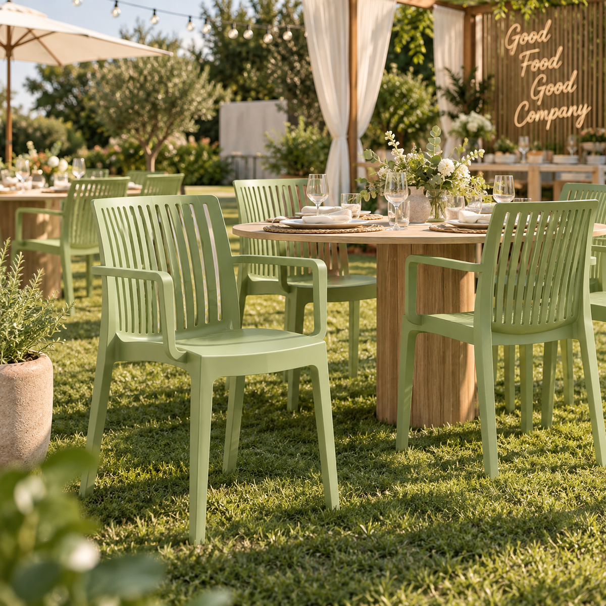 Silla De Espera con Reposabrazos Verde