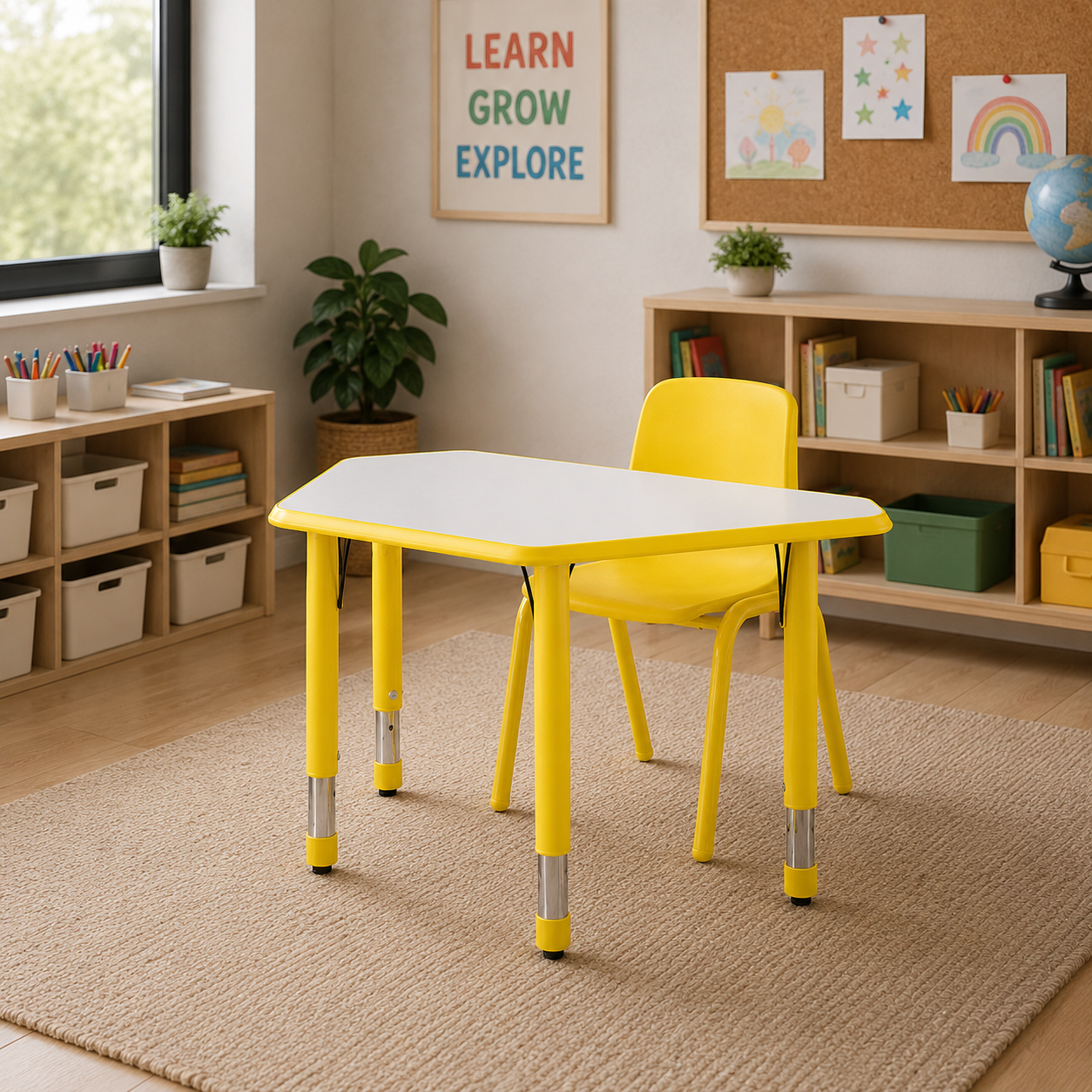 Mesa Escolar Trapecio Amarillo SC-007AM