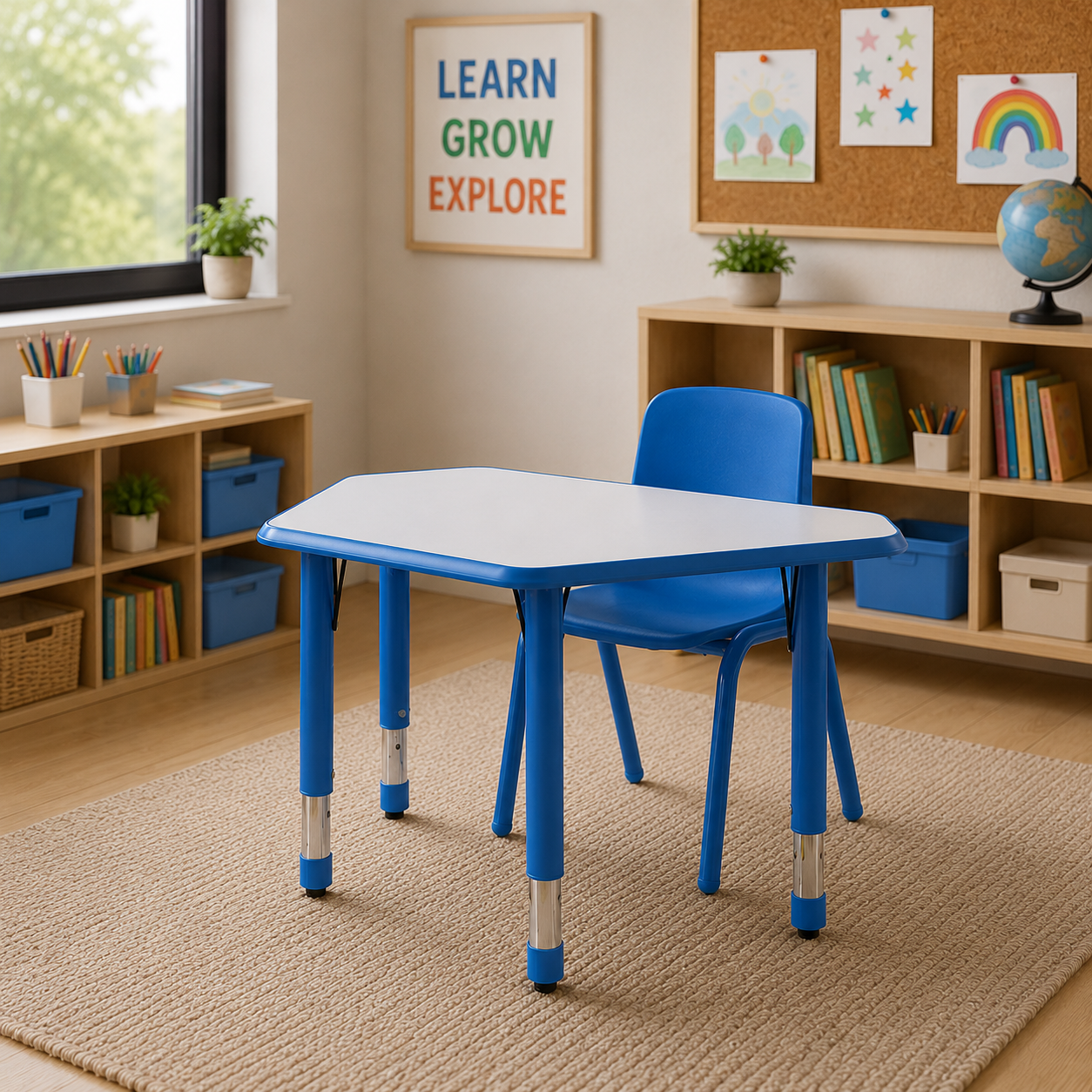 Mesa Escolar Trapecio Azul SC-007AZ