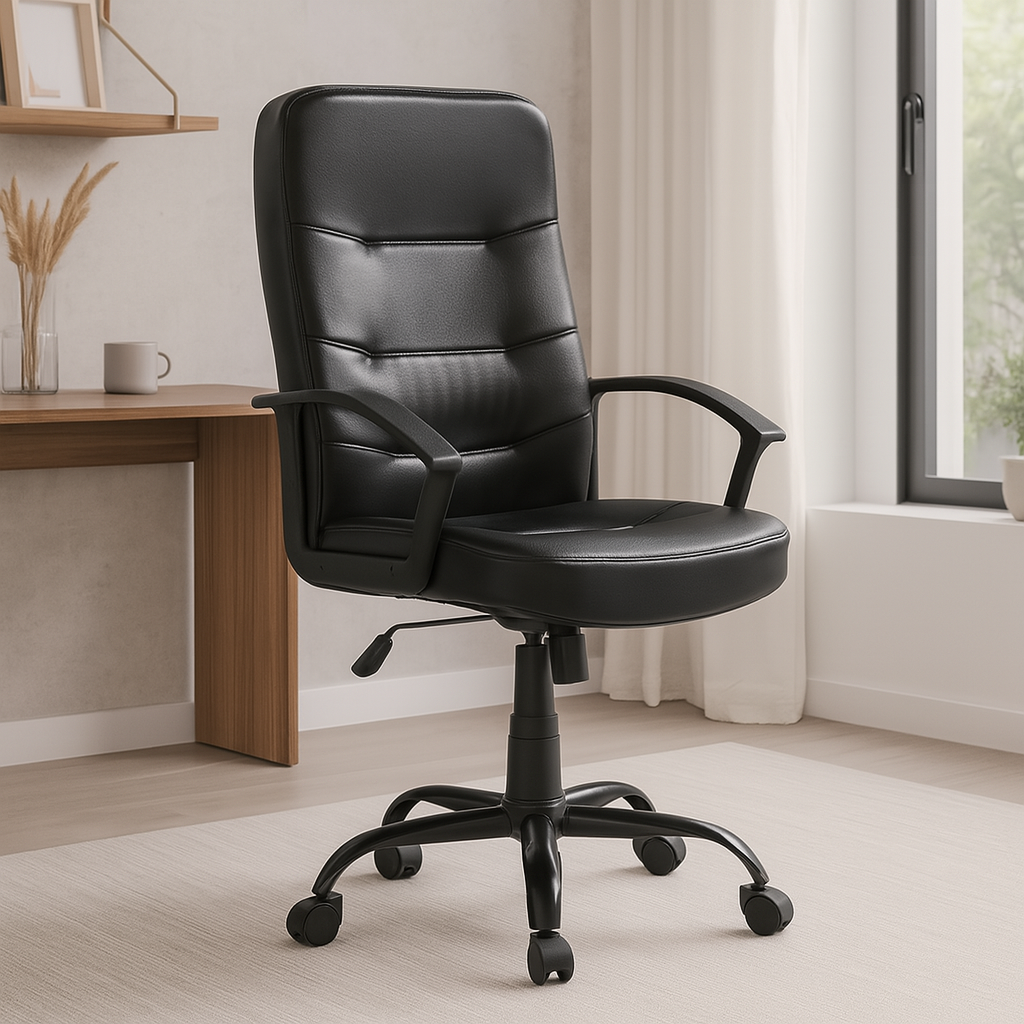 Silla Ejecutiva Negra Cuerina DS-93