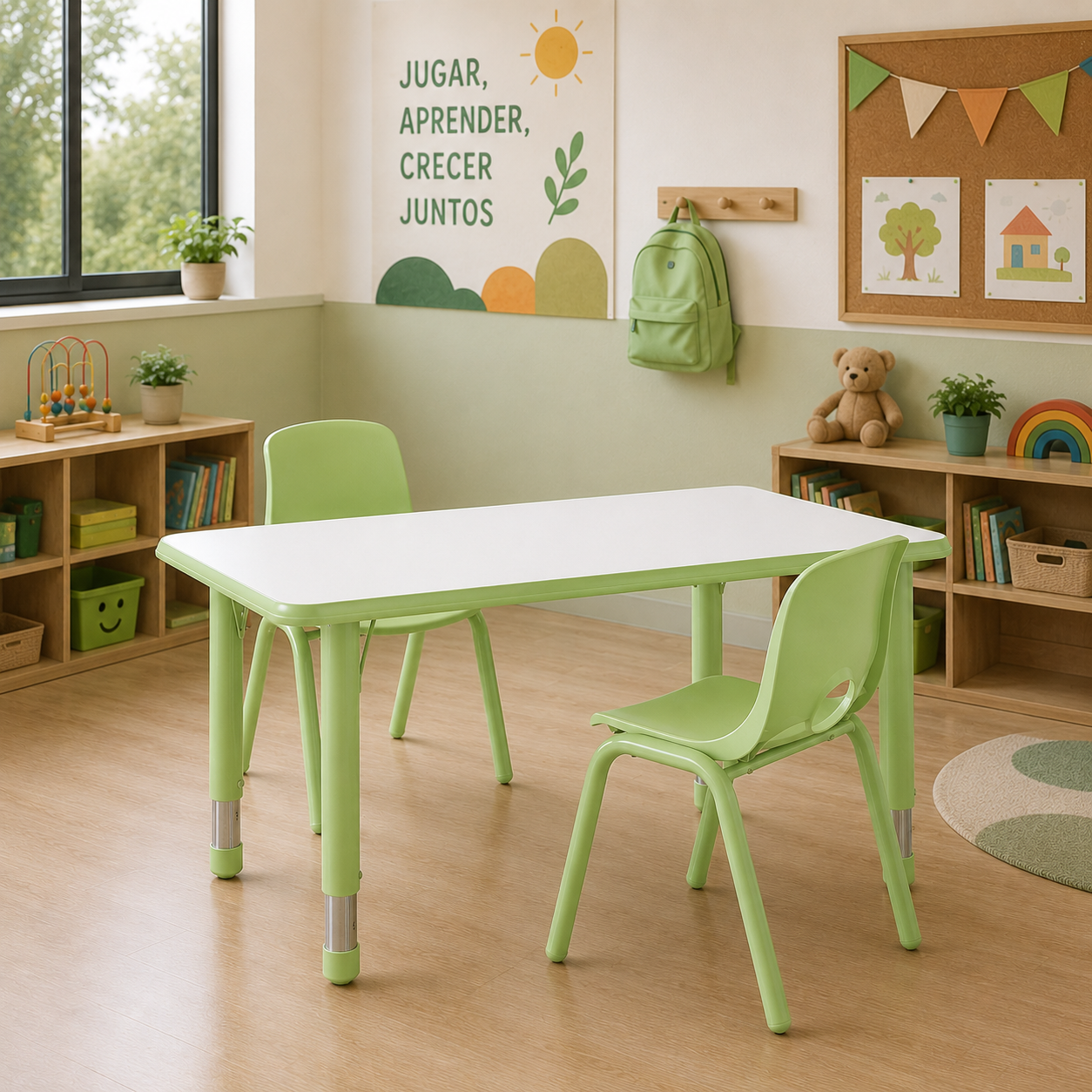 Mesa Escolar Rectangular Verde SC-005V