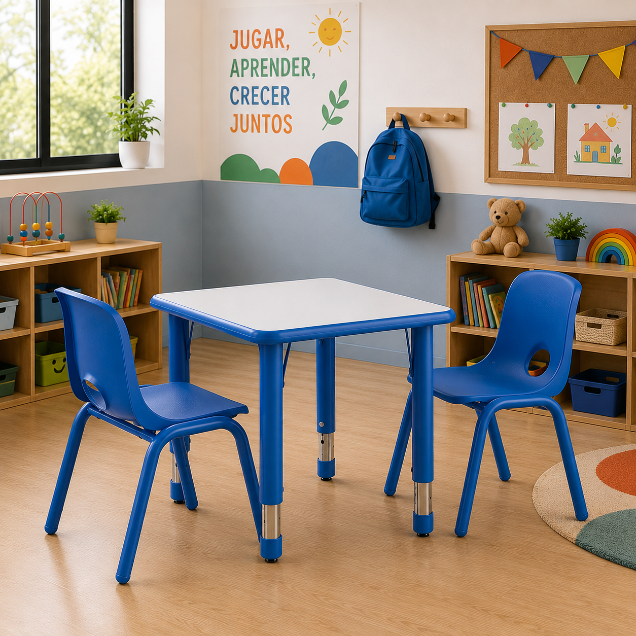 Mesa Escolar Cuadrada Azul SC-006AZ
