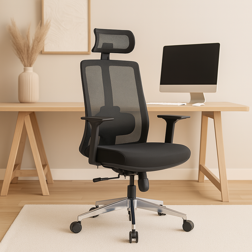 Silla Ejecutiva Negra Ergonómica Cuerina DS-1304N