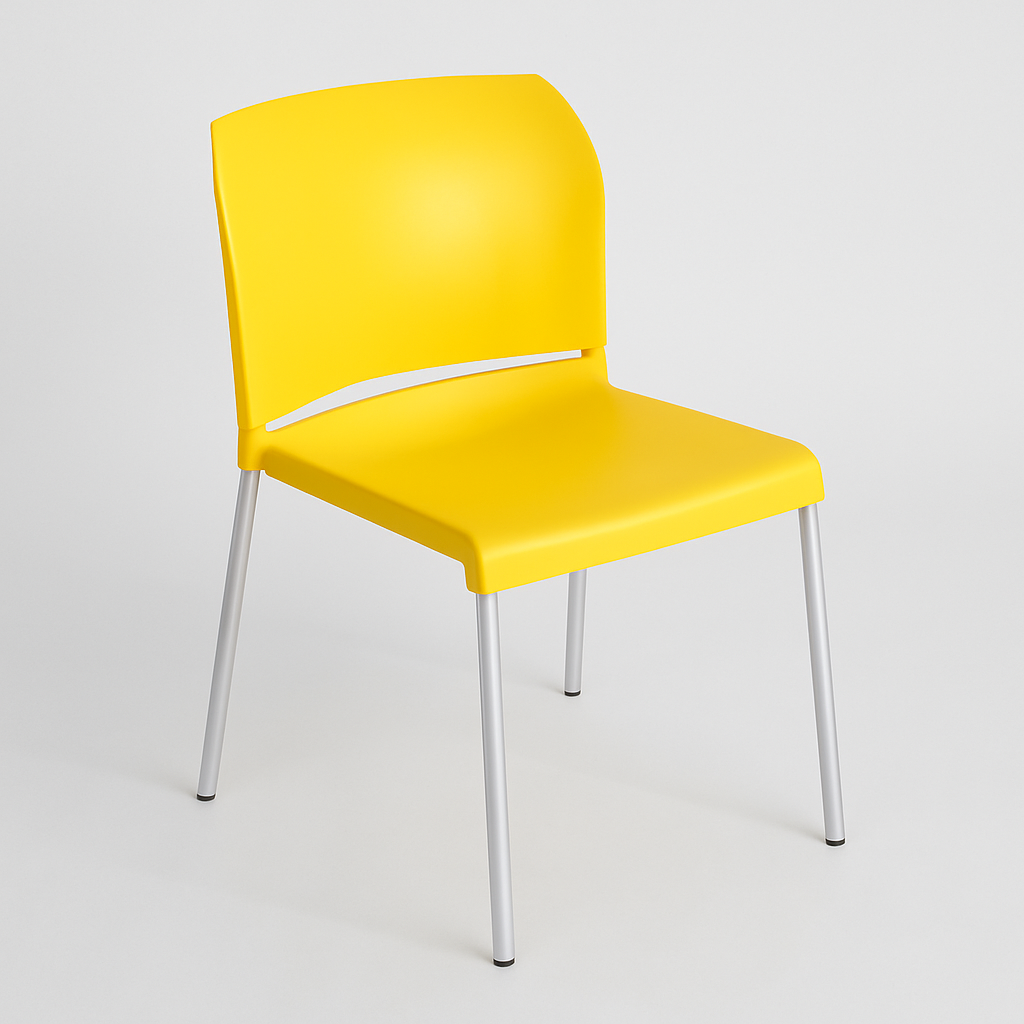 Silla P/Food Court Amarillo PVC DC-313