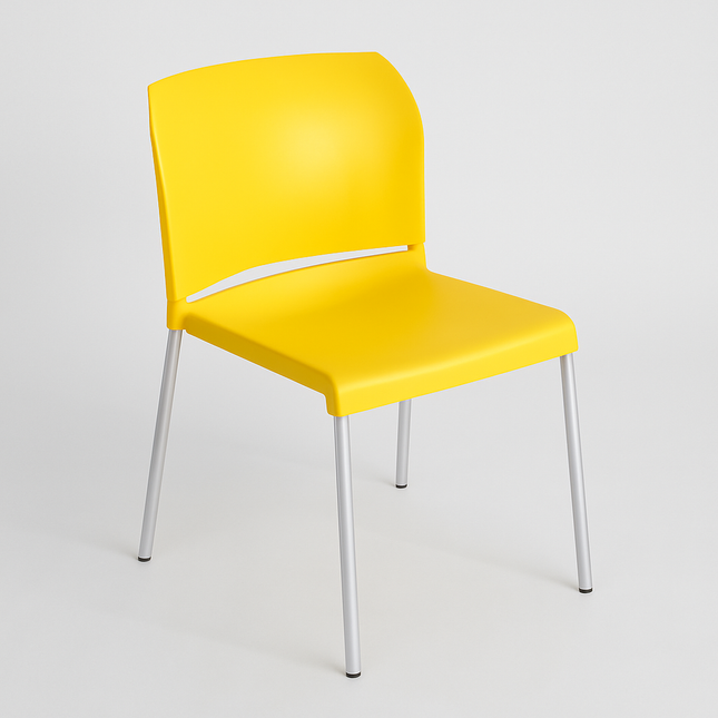 Silla P/Food Court Amarillo PVC DC-313