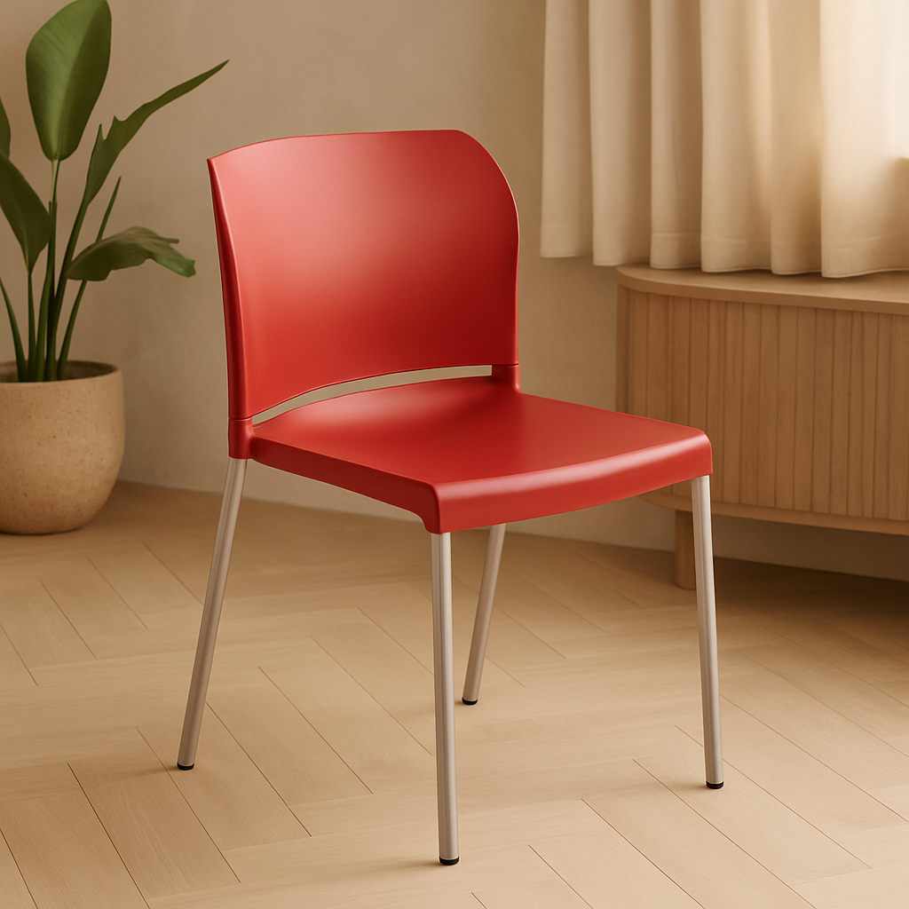 Silla P/Food Court Rojo PVC DC-313