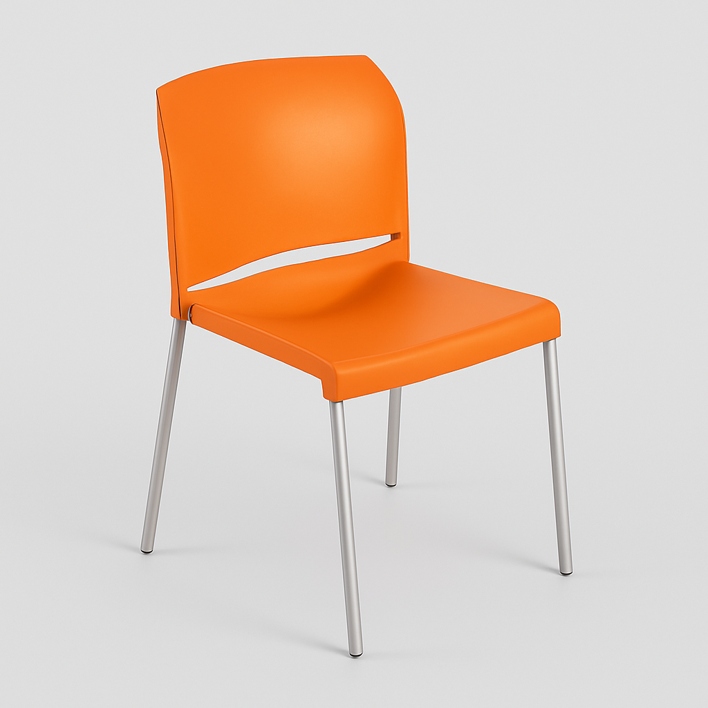 Silla P/Food Court Naranja PVC DC-313