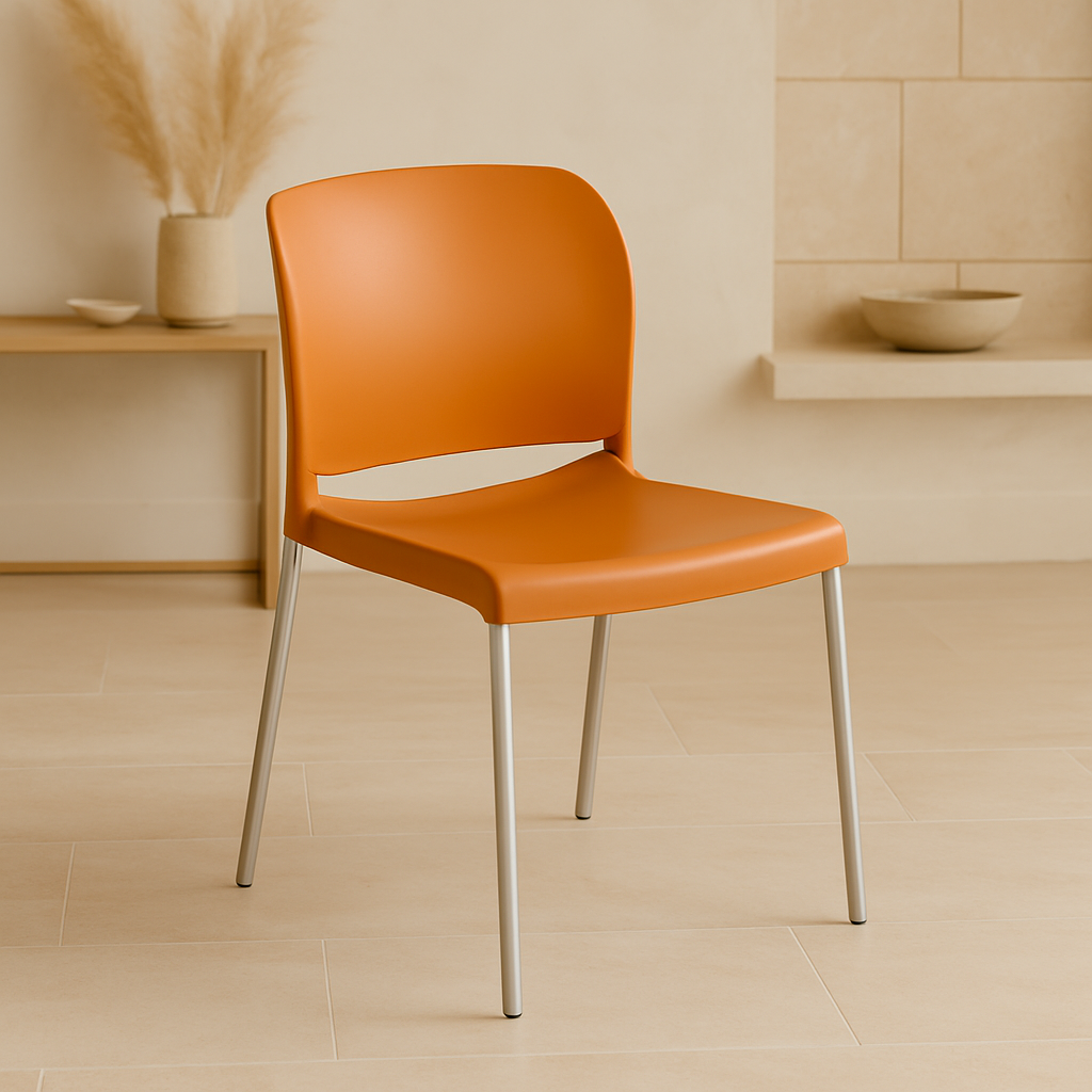 Silla P/Food Court Naranja PVC DC-313