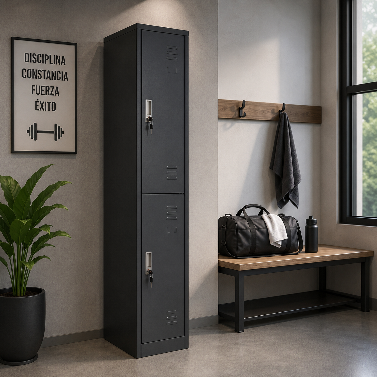 Locker Metalico 2 Puertas 40 x 45 x 180 cm - CNSI-02N