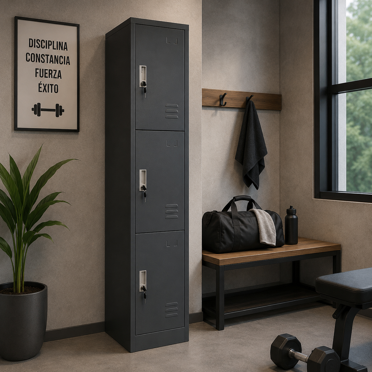 Locker Metalico 3 Puertas 40 x 45 x 180 cm - CNSI-03N