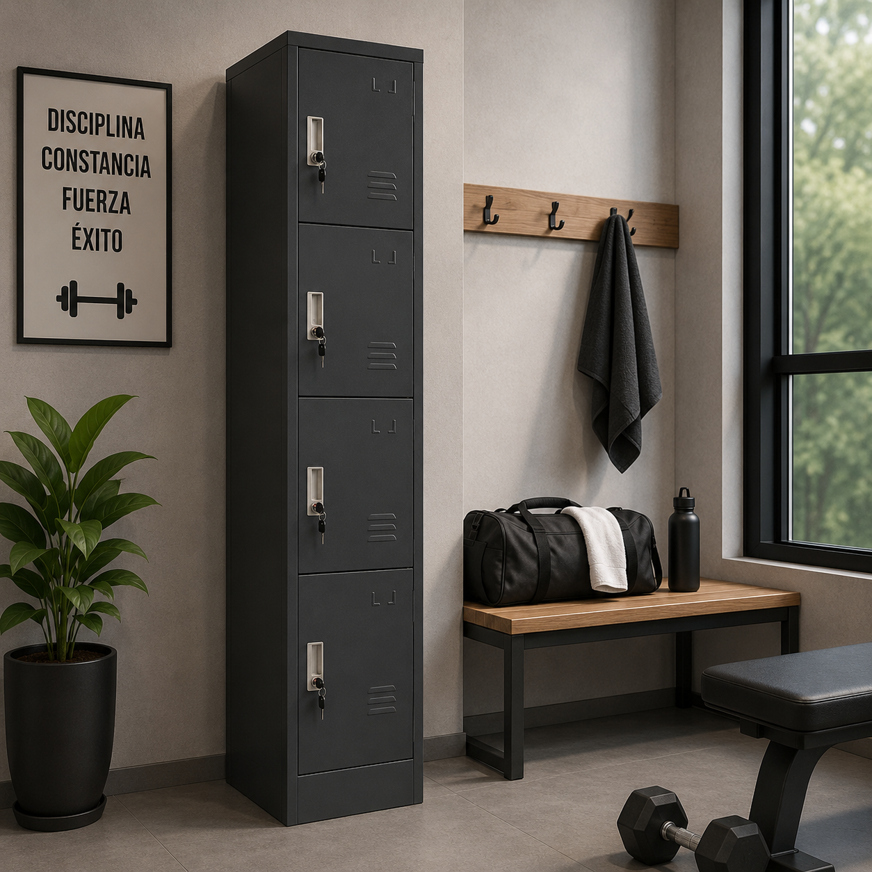 Locker Metalico 4 Puertas 40 x 45 x 180 cm - CNSI-04N