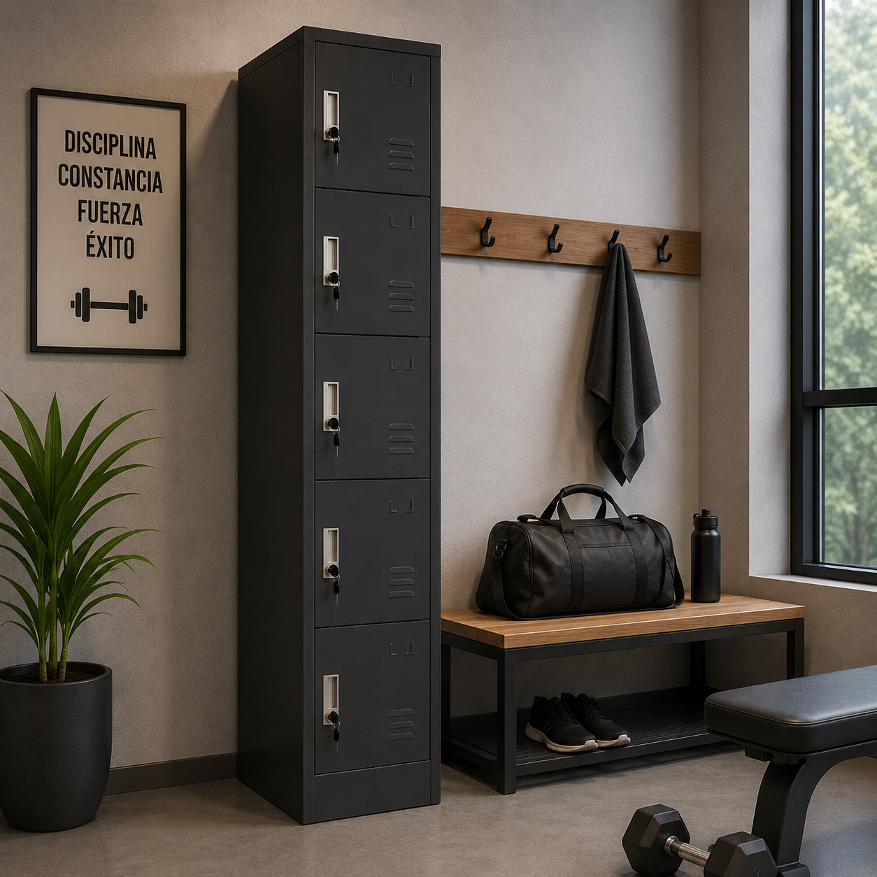 Locker Metalico 5 Puertas 40 x 45 x 180 cm - CNSI-05N