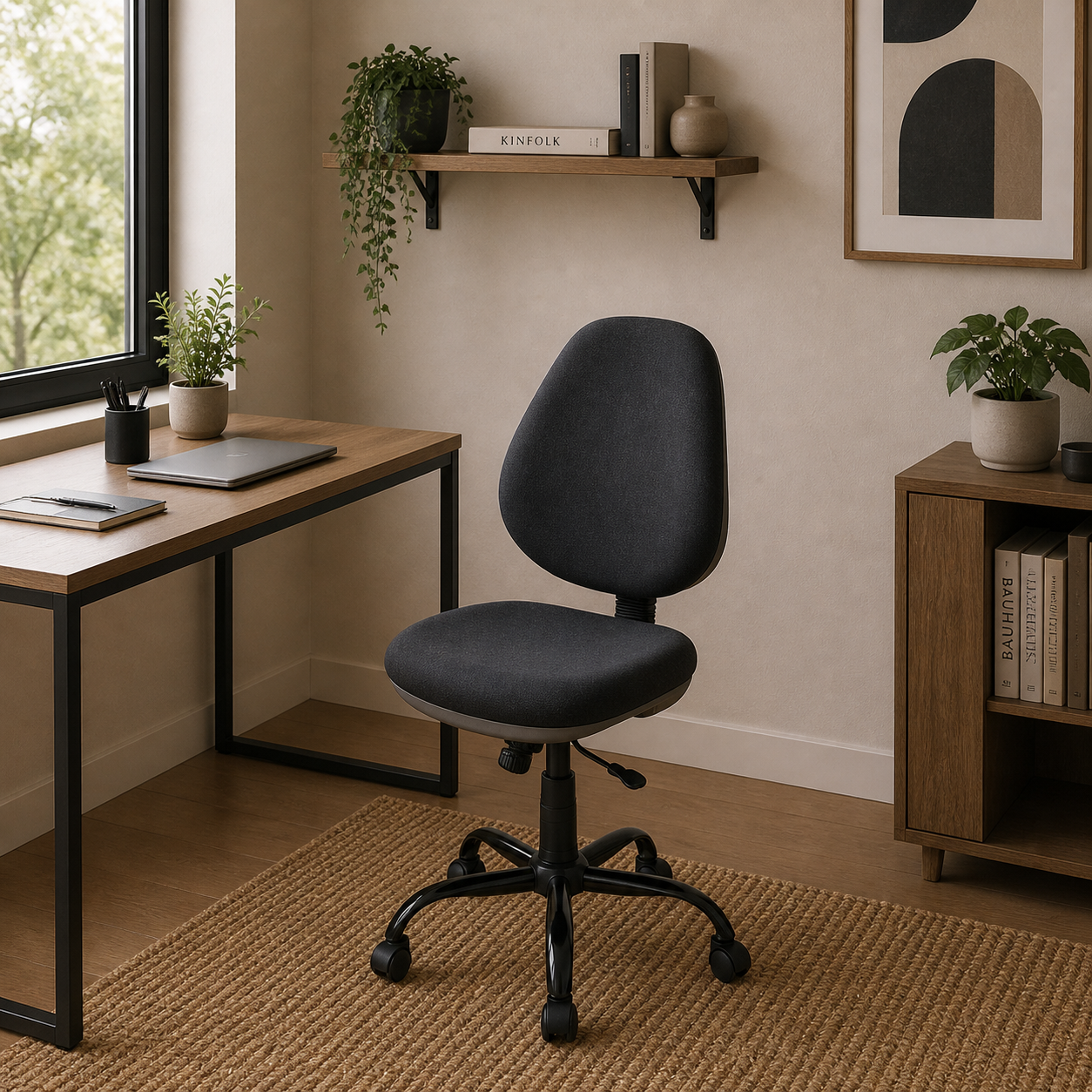 Silla Secretarial Negra Ergonómica DC-26