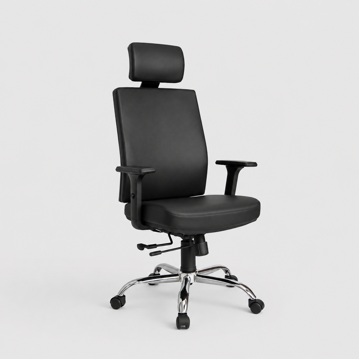 Silla Ejecutiva Negra Ergonómica Cuerina DC-55N