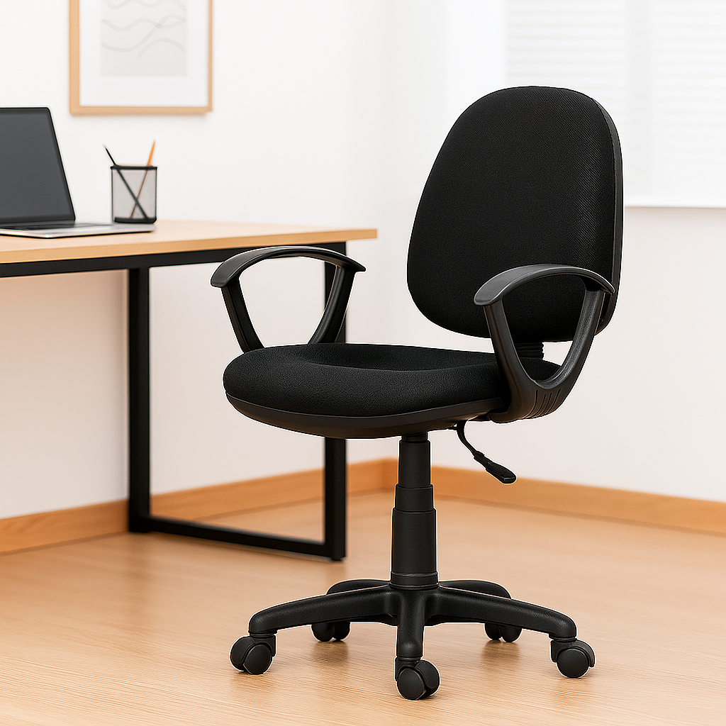 Silla Secretarial Negra Ergonómica DC-08N