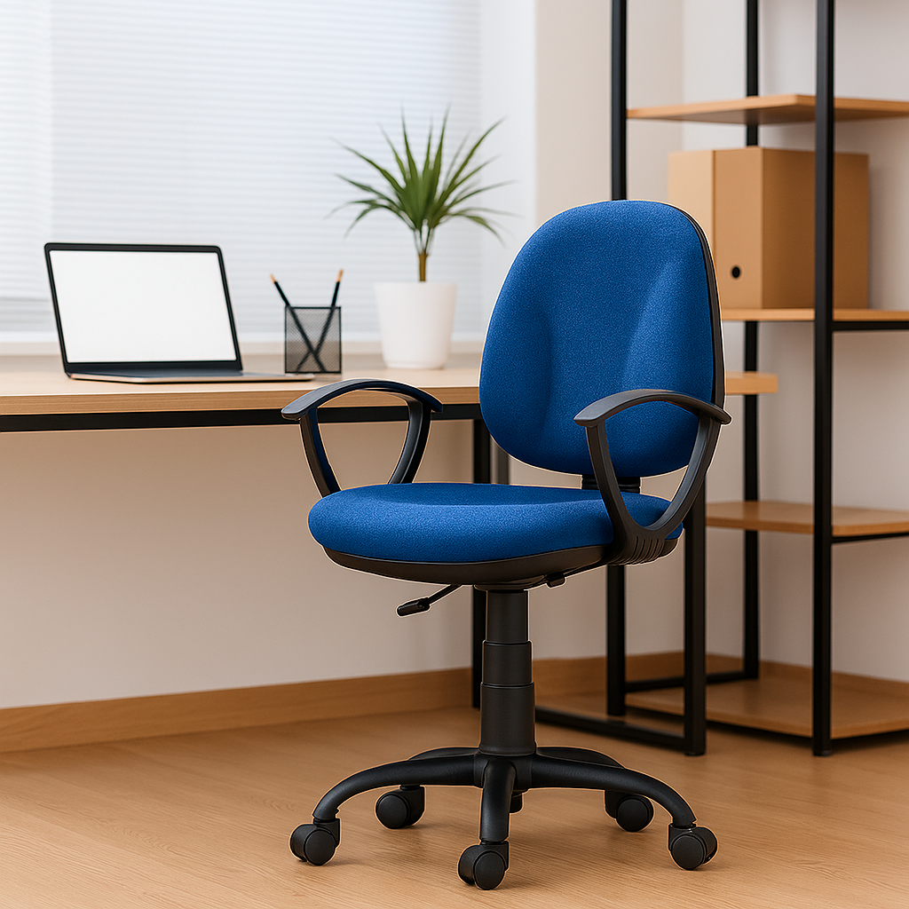 Silla Secretarial Azul Ergonómica DC-08A