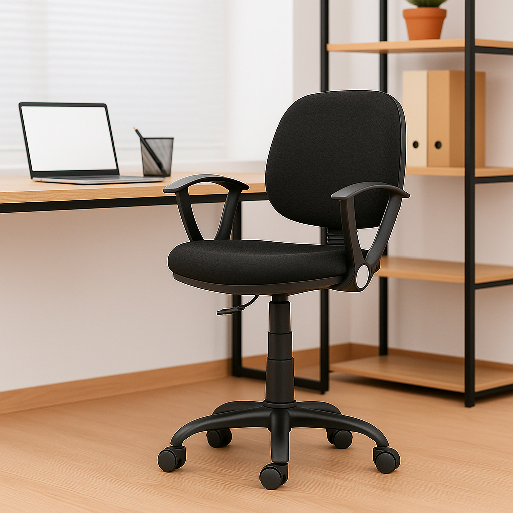 Silla Secretarial Negra Ergonómica DC-101