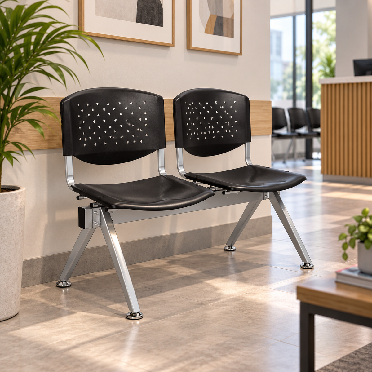 Bateria de 2 Silla De Espera PVC - Negro