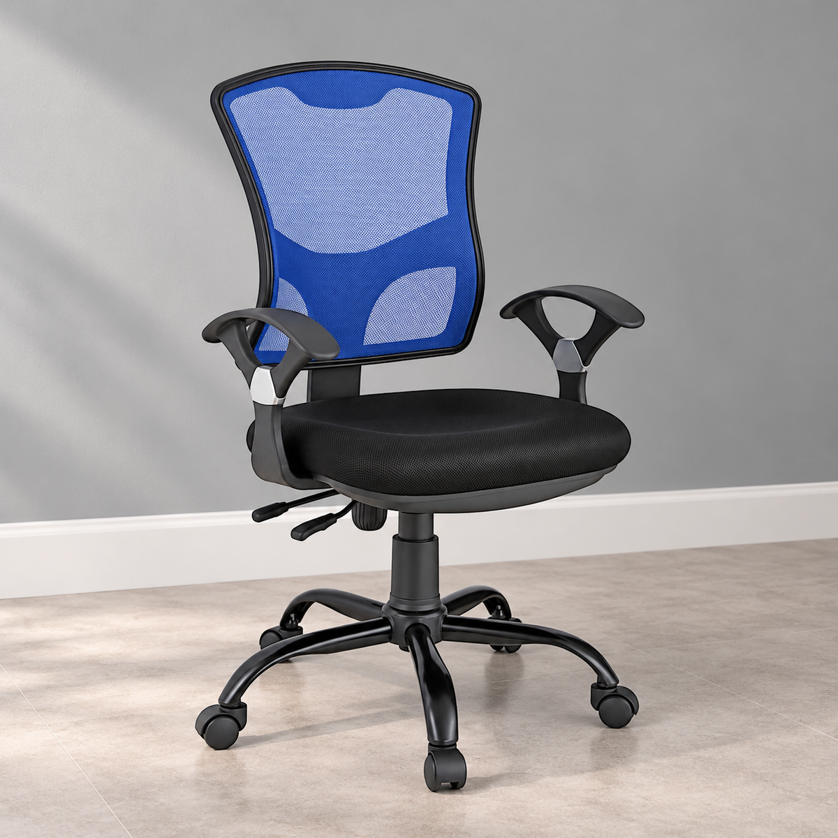Silla Secretarial Azul Ergonómica DC-43A