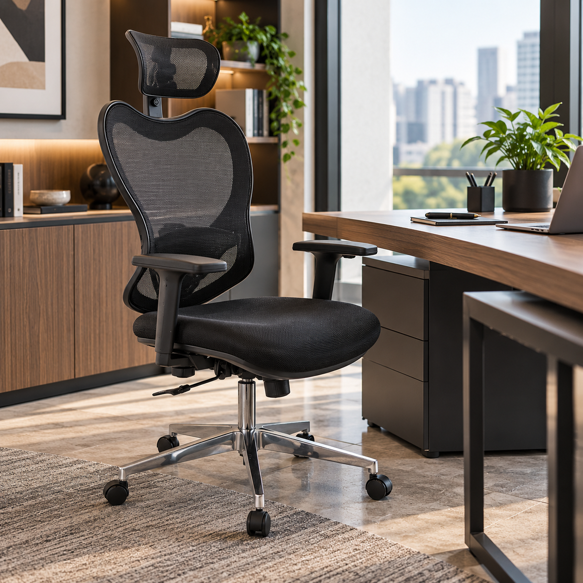 Silla Ejecutiva Negra Ergonómica DC-48N