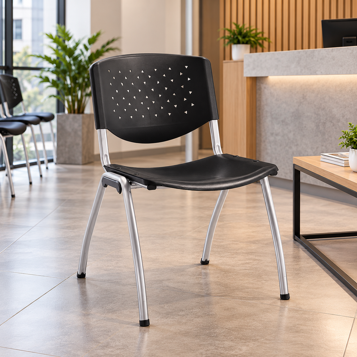 Silla De Espera PVC - Negro